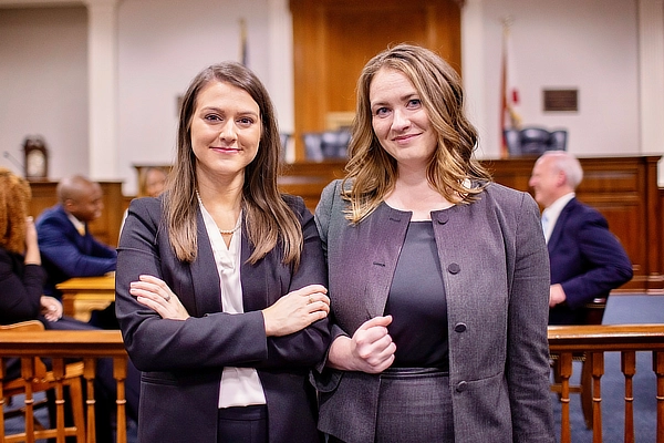 Two Female Law Students On The Trial Team